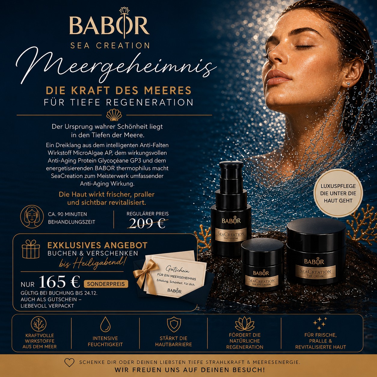 BABOR Sea Creation Meergeheimnis: luxuriöse Gesichtsbehandlung mit Sea Creation Serum, Eye Cream und Cream – 90 Minuten zum Sonderpreis von 165 € bis 24.12.2026